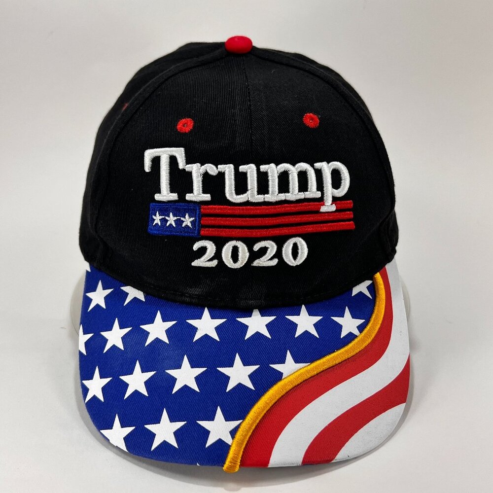 Donald Trump Strap Back Cap Hat Black American Flag Red White Blue Baseball Mens